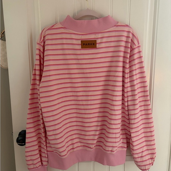 Parke Tops - Parke It’s A Girl Pink Stripe Mockneck S/M